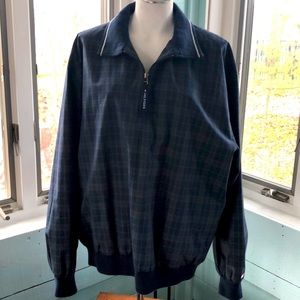 Vintage Tommy Hilfiger Golf  blue and green plaid 1/4 ZIP Pull-over Large